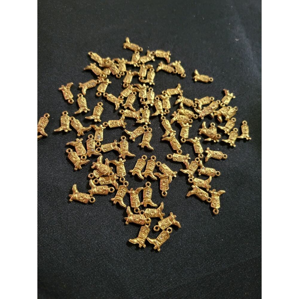 Bulk Lot Gold Toned Cowboy Boot Charms